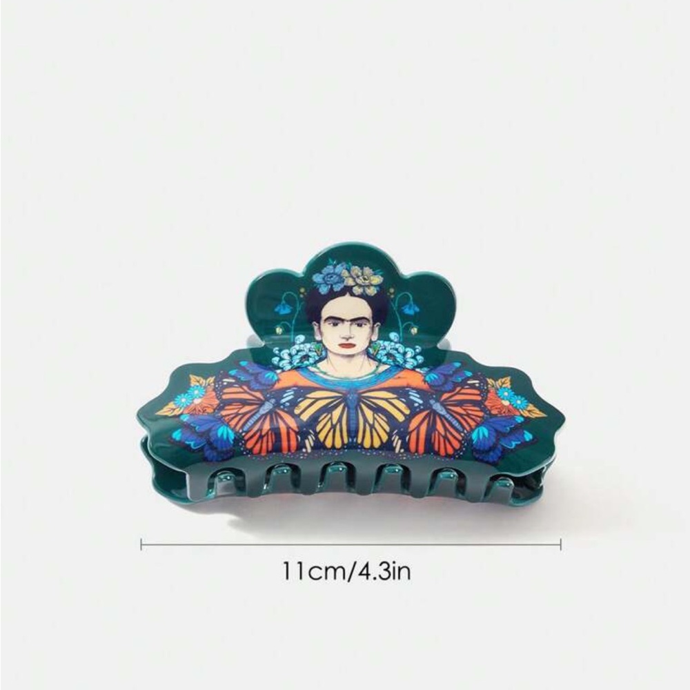 Frida Kahlo X Rebelliousrose Human And Butterfly Printed Large Clutch Bag - Picture 2 of 4